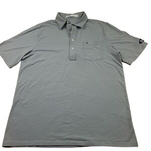 Criquet Men's Gray Pima Cotton Spandex‎ Polo Shirt Size L Golf Casual